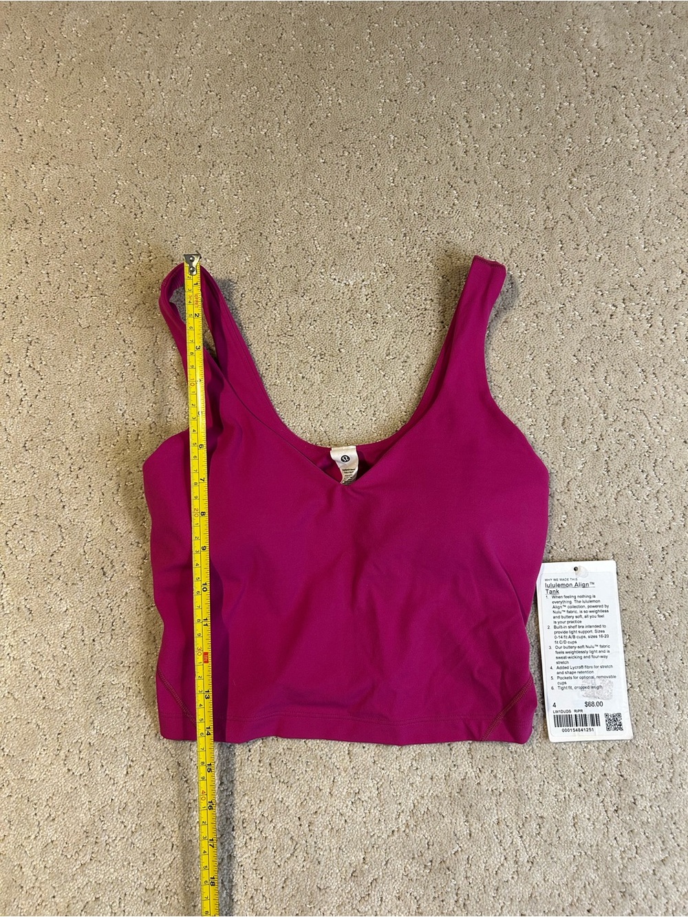 NWT Lululemon Align™ Tank, in Ripen Raspberry Size 4 - Picture 7 of 8